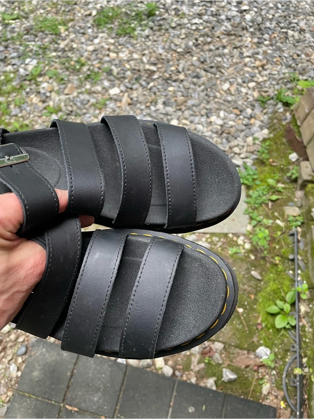 Dr Martens Blaire Platform Black Sandals Size 8
